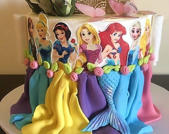 Toppers de pastel de princesa imprimibles Imprime tú mismo imágenes de princesas Descarga digital