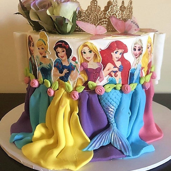 Printable Princess Cake Toppers Print Yourself Princesses Images Digital Download
