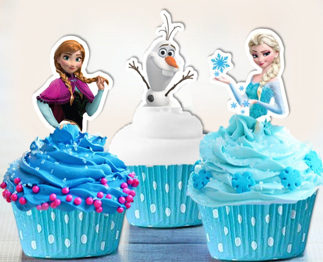 Elsa Cupcake Toppers Frozen Elsa Toppers Elsa Anna Olaf Etsy Australia