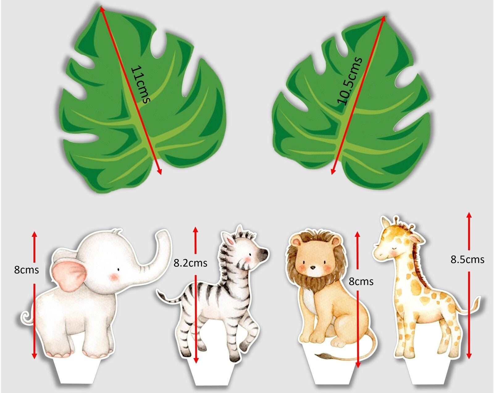 Baby Safari Animals Cake Topper Edible Wafer Images Elephant Etsy Australia