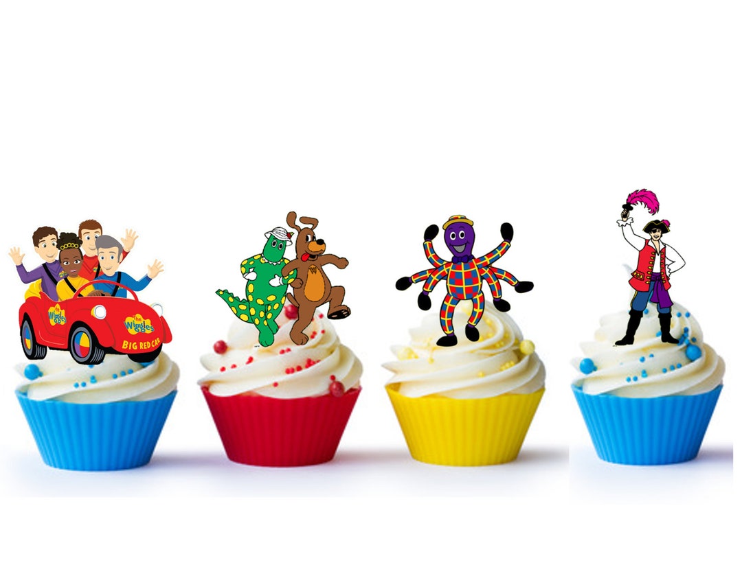 Wiggles Cupcake Toppers 12x Edible Wafer Cupcake Picks Birthday Party