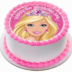 Barbie Princess and the Popstar round edible party cake topper