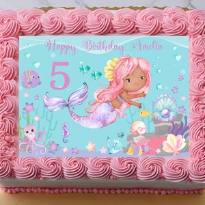Printable Little Mermaid Cake Topper Digital Download Edit and Print ...