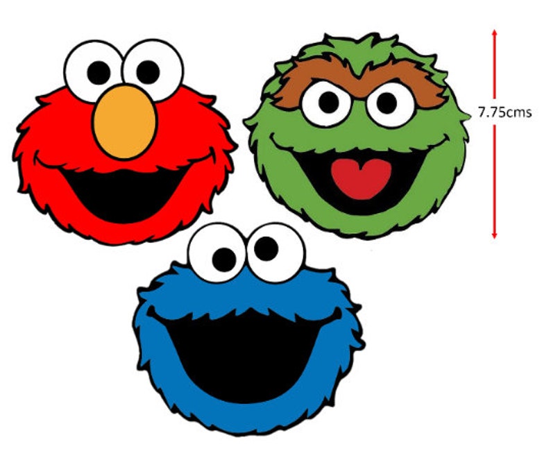 Elmo X3 Edible Icing Cake Toppers Elmo Oscar Cookie Sesame Etsy Australia