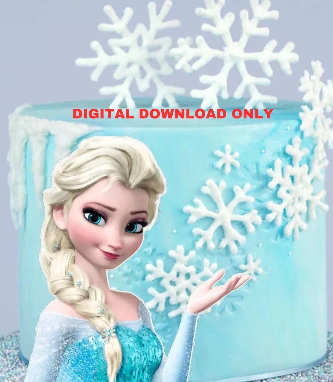 Printable Frozen Elsa Cake Topper Digital Download Image for Printing ...