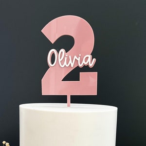 Custom Cake Topper. Age. Number. Personalized. Happy Birthday. Kids Name Cake. Celebration. Acrylic Cake Topper