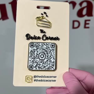 Acrylic business card with Instagram QR Code, Social Media Business Card, ID badge