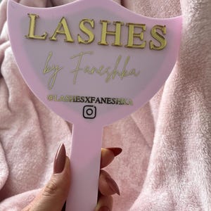 Lash and brow mirror prop, Lash Artist custom mirror gift, salon decor, eyelash beauty studio, Personalized aesthetic business gift,LashTech