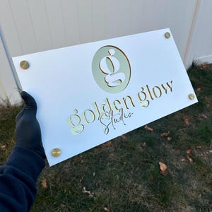 Rectangular Acrylic Sign | Custom Business Logo | Acrylic Office Sign | Personalized Company Sign | Door Sign