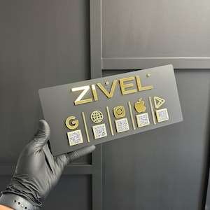 Custom QR Code Sign for Business – Scannable Acrylic Sign with Logo | QR Menu, Payment, Social Media Display