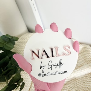 Nail technician, beauty salon prop, nailfie disc, Acrylic, business sign, business logo, nail artist gift, nail, social media picture prop