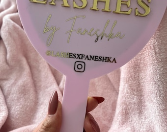 Miroir pour cils et sourcils, cadeau miroir personnalisé pour artiste de cils, décoration de salon, studio de beauté des cils, cadeau d'affaires esthétique personnalisé, LashTech