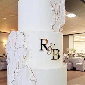 Wedding Initial Fancy Cake Charm | Engagement | Custom | Personalized Acrylic Cake Charm | Anniversary | Bespokeg