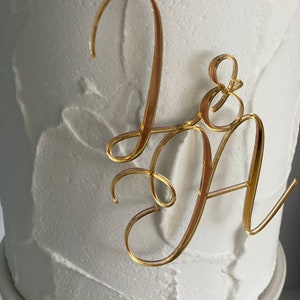 Topper de pastel de boda inicial personalizado pastel personalizado carta pastel encanto inicial oro acrílico pastel topper boda
