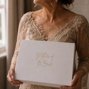 Luxury Personalized Magnetic Gift Box | Mother of the Bride Gift | Mother of the Groom Gift | Wedding Keepsake Box | Custom Bridal Party Box