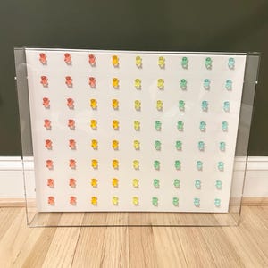 3D Gummy Bear Pop Art -  TASTE THE RAINBOW - Hand Made to Order Acrylic Bear Art | Rainbow Pop Art | Perfect for Living Room or Playroom