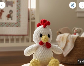Coop the Chicken Plushie-HANDMADE Crochet