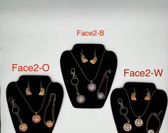 Bigfoot Sasquatch Jewelry Set-Handcrafted by Local Artist-Necklace, Bracelet, Earrings and Keychain (Lot 2)