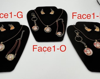 Bigfoot Sasquatch Jewelry Set-Handcrafted by Local Artist-Necklace, Bracelet, Earrings and Keychain (Lot 1)