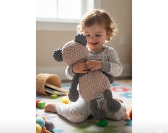 Penny the Panda Bear Lovey Large Crochet