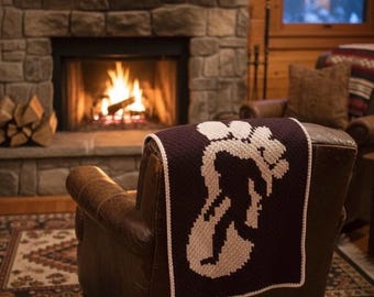 Bruno Bigfoot Blanket HANDMADE CROCHET- Throw - Afghan - Graphgan