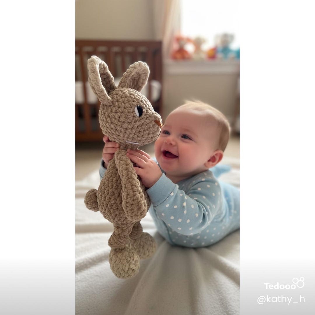Rye the Rabbit Lovey Large Crochet - Etsy