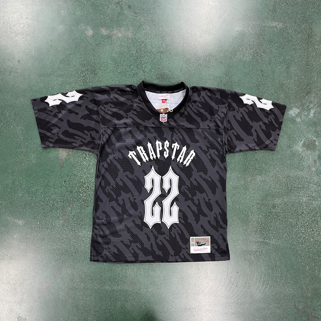 Trapstar X NFL Football Jersey black Etsy