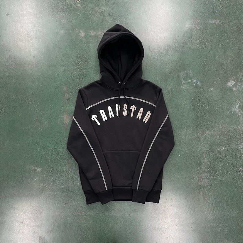 Trapstar Irongate Arch Chenille Hoodie Tracksuit Black Etsy