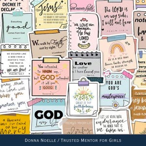 50 Bible Verse Stickers Inspirational Christian Sticker Pack Scripture Gift for Her Jesus Stickers Bible Stickers Laptop Stickers Kindle