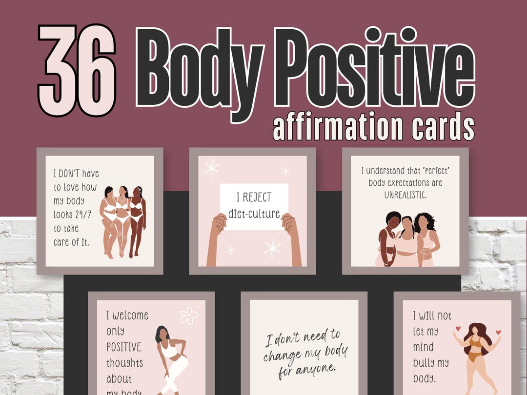Printable Body Neutral Affirmation Cards Self Care Journal Mental ...