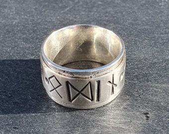 Norse Rune Spinner Ring. Meditation Ring, Fidget Spinning Ring, Unisex Men and Women