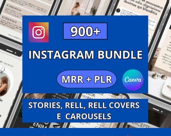 Plus de 900 modèles Instagram Canva avec MRR et DPP | Pack de contenu pour réseaux sociaux | Bobines sans visage, carrousels, histoires et publications | Droits de revente