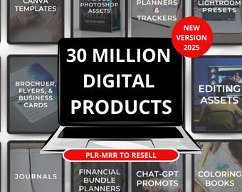 Ultimate PLR & MRR Digital Product Mega Bundle 2025 – 30+ Million Resell Rights Products | Passive Income Business Kit