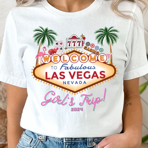 T-shirt Imprimé 'Vegas Girls Holiday Hen Party' - Pour Enterrement De Vie De Jeune Fille, Fruit Of The Loom