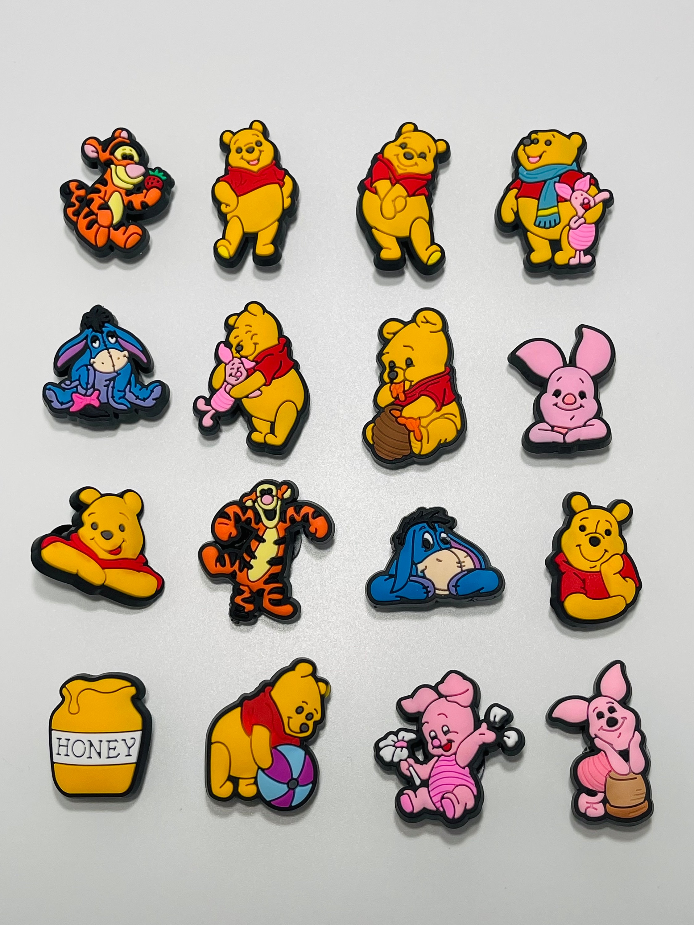 Winnie The Pooh Croc Charms | Piglet | Wristbands | Eeyore | Tigger |Trending Winnie The Pooh Charms | Croc Charm Set | Pooh Bear Charm