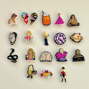 Taylor Swift, Accessories, Taylor Swift Jibbitz Crocs Croc Shoe Charm  Rubber Figurines Shadow Box Decor