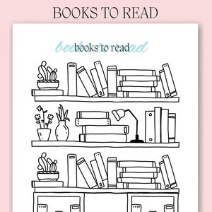 Planificador digital de libros, libros para leer, estantería, libros imprimibles para leer, A5, A4, tamaño carta