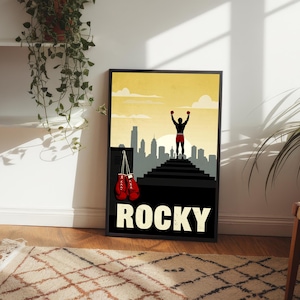 Póster de la película Rocky, arte cinematográfico clásico de boxeo, impresión de drama deportivo de los 70, decoración de pared motivacional, ilustración de Rocky