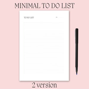 Minimal To Do List Printable, Simple Tasks List Template, Productivity Planner, A4/A5/Letter/Half, Printable & Fillable PDF