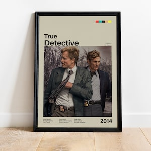 True Detektiv Poster, Südliche Noir Serie Kunst, Detektiv Drama Druck, Woody Harrelson Kunst, Krimiserie Dekor