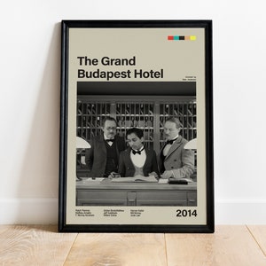 Grand Budapest Hotel Poster, Wes Anderson Film Print, Minimalist Movie Poster, Cinematic Decor, Pastel Color Wall Art