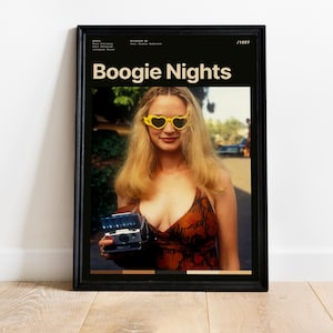 Boogie Nights Movie Poster, 90s Classic Retro Wall Art, Cinematic Home Decor Featuring Roller Girl, Film Print Gift For Movie Buff
