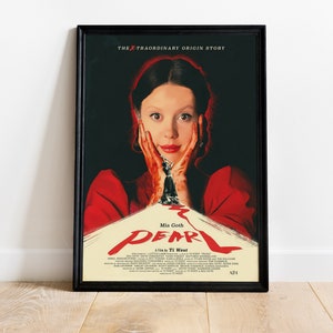 Pearl Horror Movie Poster, Mia Goth Print, Modern A24 Poster, Scary Film Wall Art, Red Dress Artwork, Cult Horror Decor
