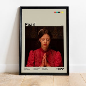 Póster de Perla, Impresión de Mia Goth rezando, Arte de película de terror A24, Póster de película de culto moderna, Decoración de pared cinematográfica oscura