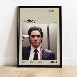 Oldboy Filmplakat, koreanische Thriller-Kunst, minimalistischer Kinodruck, Kultklassiker-Filmplakat, asiatisches Drama Wandkunst