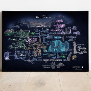 Hollow Knight, póster de Hollow Knight, póster de mapa de Hollow Knight, arte de pared de Hallownest, impresión enmarcada, impresión en lienzo, póster de juego de regalo, graduación