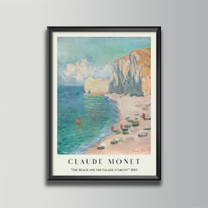 Póster de Monet en la playa, arte mural de Claude Monet, impresión impresionista junto al mar, reproducción de bellas artes, pintura vintage del océano