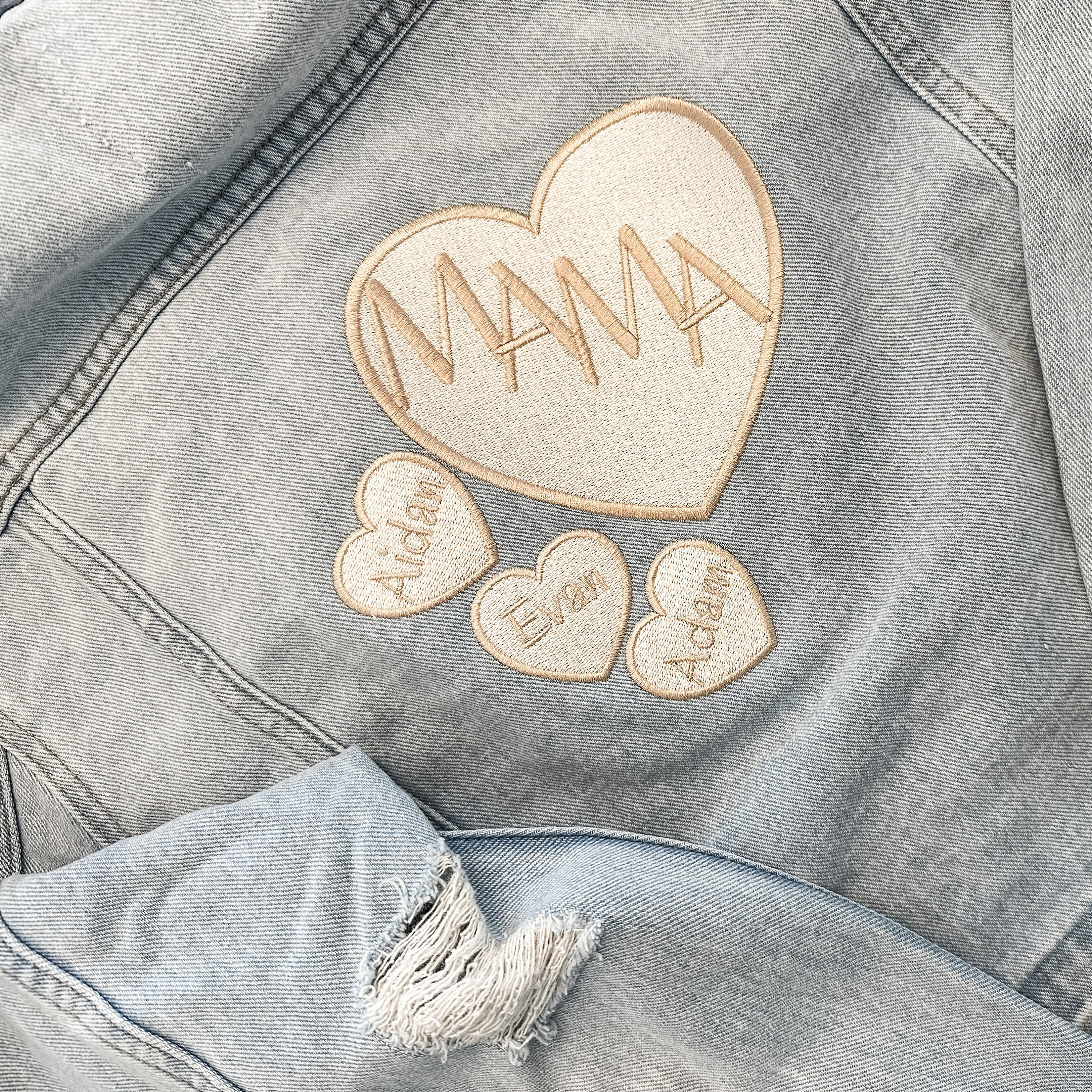 Mama and baby jean jackets hot sale