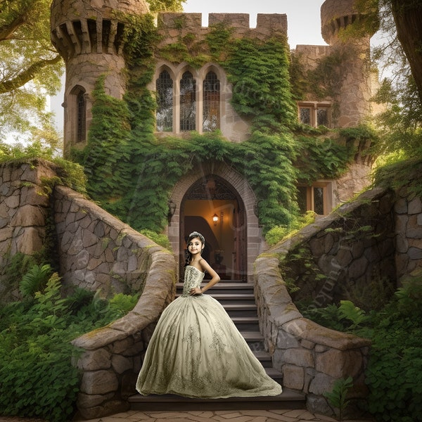 Fantasy Castle Digital Backdrop for Composite Photography Art / For Photographers / Digital Composite Art / Storybook Backdrop / Fairy Tales