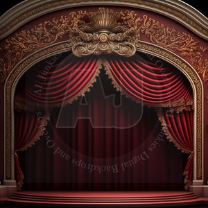 Grand Stage Digital Background for Composite Photography / Performance Stage Digital Backdrop / Fantasy Stage / For Photographers / Kids